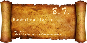 Bucheimer Tekla névjegykártya